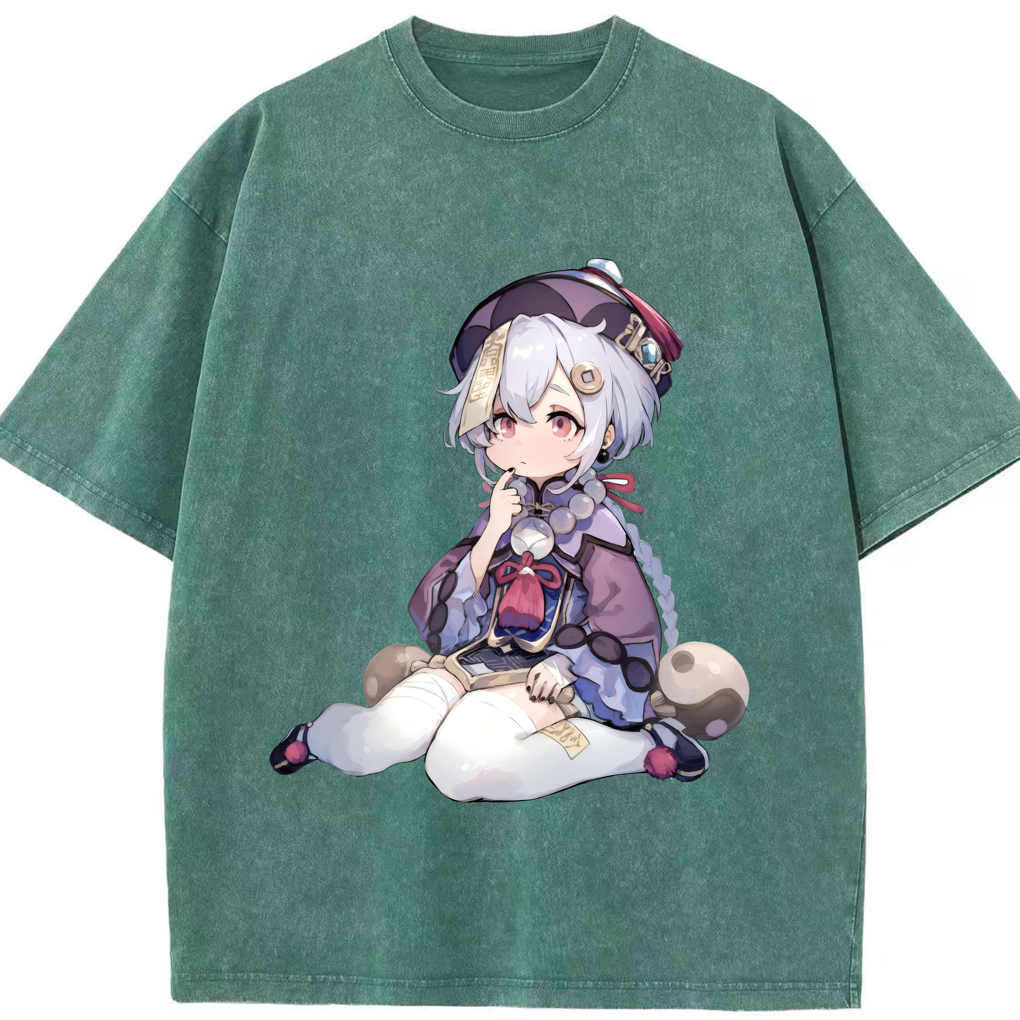 げんし神 七七 なな  genshin Nana 綿100% ヴィンテージ風 半袖Tシャツ（フロントプリント）